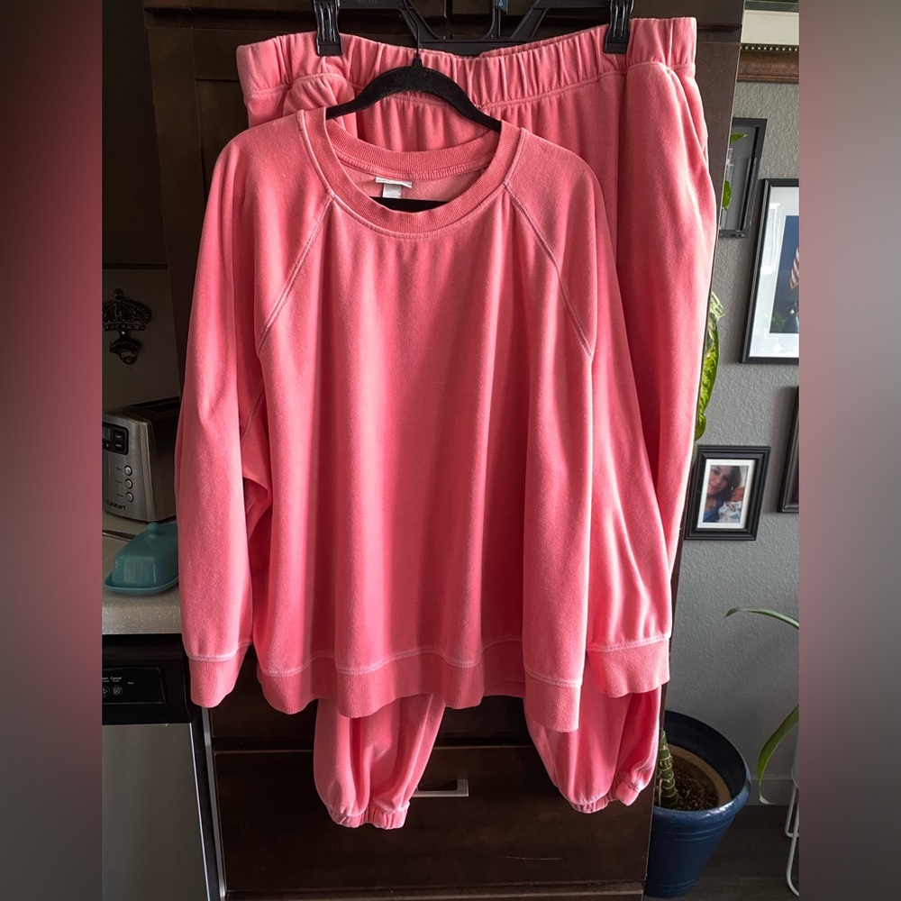 Ava & Viv Pink Cozy Sweatshirt and Jogger Set